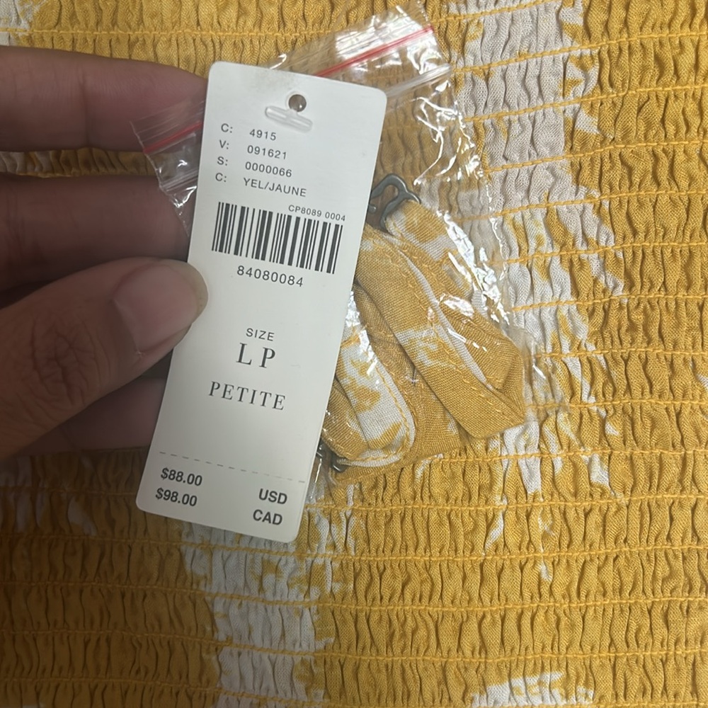 Anthropologie Yellow and White midi dress - Picture 4 of 5
